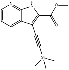 1H-Pyrrolo[2,3-b]pyridine-2-carboxylic acid, 3-[2-(triMethylsilyl)ethynyl]-, Methyl ester 구조식 이미지