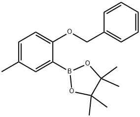 2-벤질옥시-5-메틸페닐보론산피나콜에스테르 구조식 이미지