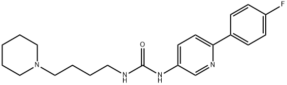 Urea, N-[6-(4-fluorophenyl)-3-pyridinyl]-N'-[4-(1-piperidinyl)butyl]- 구조식 이미지