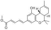 [6AR-[3(2E,4E),6AALPHA,10ABETA]]-5-(6A,7,10,10A-TETRAHYDRO-1-HYDROXY-6,6,9-TRIMETHYL-6H-DIBENZO[B,C]PYRAN-3-YL)-2,4-PENTADIENOIC ACID METHYL ESTER Structure