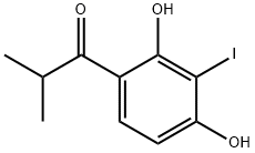 1-(2,4-Dihydroxy-3-iodophenyl)-2-methyl-1-propanone 구조식 이미지