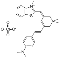 2-{6[-(4-Dimethylaminophenyl)-2,4-neopentenylene]-1,3,5-hexatrienyl}-3-methylbenzthiazoliumperchlorate Structure