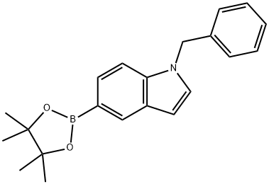 1-Benzyl-5-(4,4,5,5-tetramethyl-[1,3,2]dioxaborolan-2-yl)-1H-indole 구조식 이미지