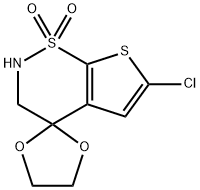 6'-Chloro-2',3'-dihydro-spiro[1,3-dioxolane-2,4'-[4H]thieno[3,2-e][1,2]thiazine] 1',1'-Dioxide 구조식 이미지