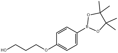 3-[4-(Tetramethyl-1,3,2-dioxaborolan-2-yl)phenoxy]propan-1-ol 구조식 이미지