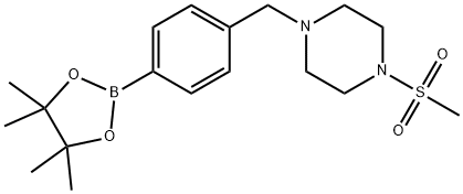 1-(methylsulfonyl)-4-[[4-(4,4,5,5-tetramethyl-1,3,2-dioxaborolan-2-yl)phenyl]methyl]Piperazine 구조식 이미지