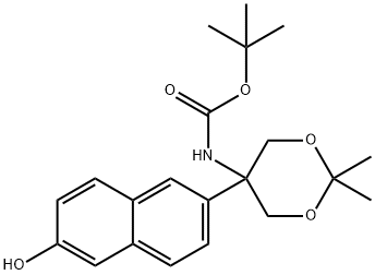 tert-butyl 5-(6-hydroxynaphthalen-2-yl)-2,2-diMethyl-1,3-dioxan-5-ylcarbaMate 구조식 이미지