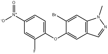 6-broMo-5-(2-fluoro-4-nitrophenoxy)-1-Methyl-1H-indazole 구조식 이미지