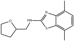 4,7-Dimethyl-N-(tetrahydrofuran-2-ylmethyl)-1,3-benzothiazol-2-amine 구조식 이미지