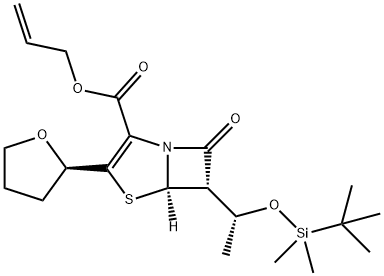 (5R,6S)-6-[(1R)-1-[[(1,1-Dimethylethyl)dimethylsilyl]oxy]ethyl]-7-oxo-3-[(2R)-tetrahydro-2-furanyl]-4-thia-1-azabicyclo[3.2.0]hept-2-ene-2-carboxylic acid 2-propenyl ester Structure
