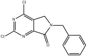 6-benzyl-2,4-dichloro-5H-pyrrolo[3,4-d]pyriMidin-7(6H)-one 구조식 이미지
