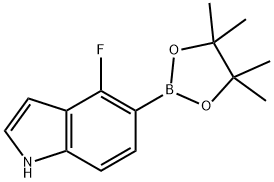 1H-Indole, 4-fluoro-5-(4,4,5,5-tetraMethyl-1,3,2-dioxaborolan-2-yl)- 구조식 이미지