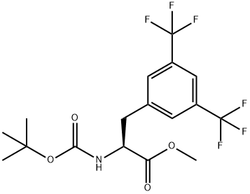 Phenylalanine, N-[(1,1-dimethylethoxy)carbonyl]-3,5-bis(trifluoromethyl)-, methyl ester Structure