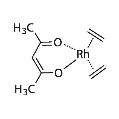 Acetylacetonatobis(ethylene)rhodium(I) 구조식 이미지