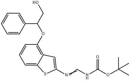 (E)-tert-butyl aMino(4-(2-hydroxy-1-phenylethoxy)benzo[b]thiophen-2-yl)MethylenecarbaMate Structure