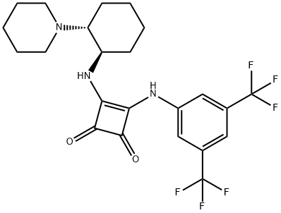 3-[[3,5-bis(trifluoroMethyl)phenyl]aMino]-4-[[(1R,2R)-2-(1-piperidinyl)cyclohexyl]aMino]-3-Cyclobutene-1,2-dione Structure
