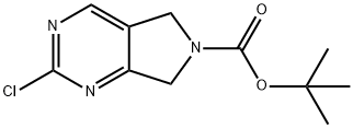 tert-butyl 2-chloro-5H-pyrrolo[3,4-d]pyrimidine-6(7H)-carboxylate 구조식 이미지