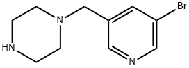 1-((5-bromopyridin-3-yl)methyl)piperazine Structure