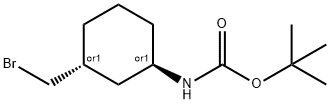 trans-1-(Boc-aMino)-3-(broMoMethyl)cyclohexane, 97% Structure