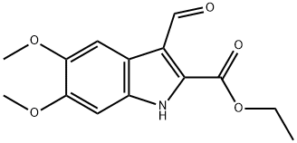 1H-인돌-2-카르복실산,3-포르밀-5,6-다이메톡시-,에틸에스테르 구조식 이미지