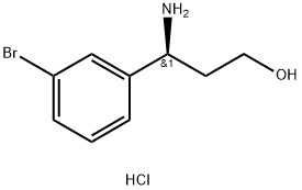 (S)-3-a미노-3-(3-브로모페닐)프로판-1-올HCL 구조식 이미지