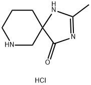 2-Methyl-1,3,7-triaza-spiro[4.5]dec-1-en-4-one hydrochloride 구조식 이미지