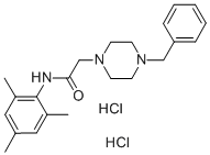 1-Piperazineacetamide, 4-(phenylmethyl)-N-(2,4,6-trimethylphenyl)-, di hydrochloride Structure
