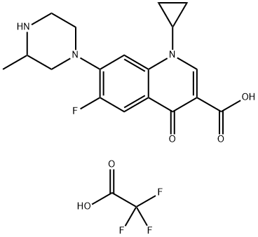 3-Quinolinecarboxylic acid, 1-cyclopropyl-6-fluoro-1,4-dihydro-7-(3-Methyl-1-piperazinyl)-4-oxo-, 2,2,2-trifluoroacetate Structure