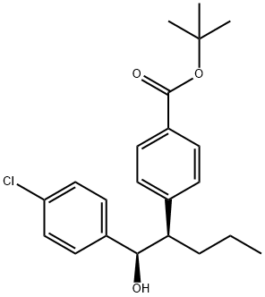 Benzoic acid, 4-[(1R)-1-[(R)-(4-chlorophenyl)hydroxyMethyl]butyl]-, 1,1-diMethylethyl ester Structure