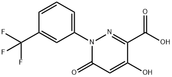 4-HYDROXY-6-OXO-1-[3-(TRIFLUOROMETHYL)PHENYL]-1,6-DIHYDRO-3-PYRIDAZINECARBOXYLIC ACID 구조식 이미지