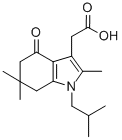 1-isobutyl-2,6,6-trimethyl-4-oxo-4,5,6,7-tetrahydro-3-indoleacetic acid 구조식 이미지