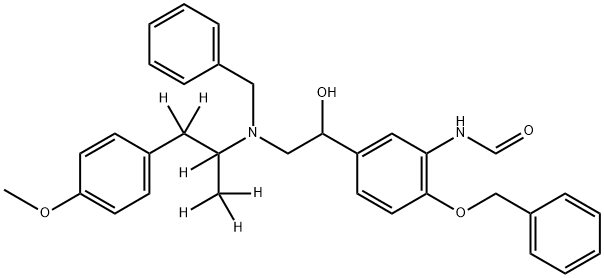 RAC-N-BENZYL-N-[2-HYDROXYL-2-(4-BENZYLOXY-3-FORMAMIDOPHENYL)-ETHYL]-3-(4-METHOXYPHENYL)-2-PROPYLAMINE-D6 구조식 이미지