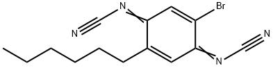 (2-Bromo-5-hexyl-2,5-cyclohexadiene-1,4-diylidene)bis-cyanamide Structure