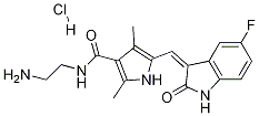 N-(2-AMinoethyl)-5-[(Z)-(5-fluoro-1,2-dihydro-2-oxo-3H-indol-3-ylidene)Methyl]-2,4-diMethyl-1H-pyrrole-3-carboxaMide Hydrochloride 구조식 이미지