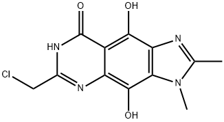 8H-Imidazo[4,5-g]quinazolin-8-one,  6-(chloromethyl)-3,5-dihydro-4,9-dihydroxy-2,3-dimethyl-  (9CI) 구조식 이미지