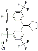 (R)-2-{비스[3,5-비스(트리플루오로메틸)페닐]메틸}피롤리딘염산염 구조식 이미지