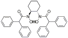 (1S,2S)-N,N'-Dihydroxy-N,N'-bis(diphenylacetyl)cyclohexane-1,2-diamine 구조식 이미지