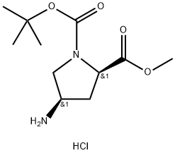 (2R,4R)-4-AMINO-1-BOC-PYRROLIDINE-2-CARBOXYLIC ACID METHYL ESTER-HCl 구조식 이미지