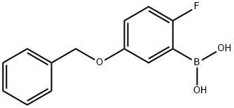 5-(Benzyloxy)-2-fluorophenylboronic acid 구조식 이미지