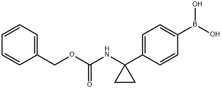 4-(1-(벤질옥시카르보닐아미노)시클로프로필)페닐보론산 구조식 이미지