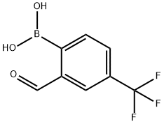 2-포르밀-4-(트리플루오로메틸)페닐보론산 구조식 이미지