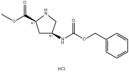 (2S,4S)-4-CBZ-aMino Pyrrolidine-2-carboxylic acid Methylester-2HCl Structure