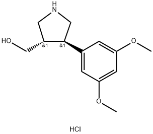 [(3S,4R)-4-(3,5-dimethoxyphenyl)pyrrolidin-3-yl]methanol hydrochloride Structure