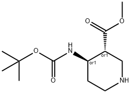 trans-4-Boc-aMino-piperidine-3-carboxylic acid Methyl ester Structure