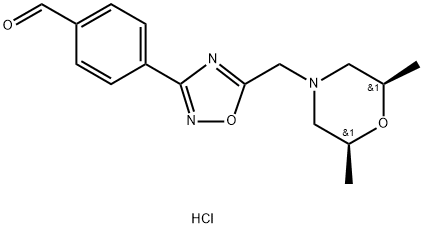 4-(5-{[(2R,6S)-2,6-dimethylmorpholin-4-yl]methyl}-1,2,4-oxadiazol-3-yl)benzaldehyde hydrochloride Structure