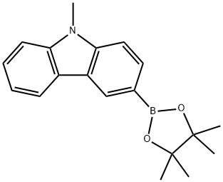 9-Methyl-3-(4,4,5,5-tetraMethyl-1,3,2-dioxaborolan-2-yl)-9H-carbazole 구조식 이미지