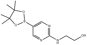 2-(5-(4,4,5,5-Tetramethyl-1,3,2-dioxaborolan-2-yl)pyrimidin-2-ylamino)ethanol 구조식 이미지