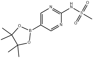 N-(5-(4,4,5,5-Tetramethyl-1,3,2-dioxaborolan-2-yl)pyrimidin-2-yl)methanesulfonamide 구조식 이미지