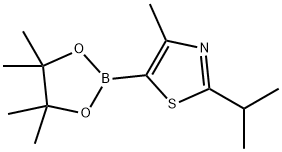 2-Isopropyl-4-methyl-5-(4,4,5,5-tetramethyl-1,3,2-dioxaborolan-2-yl)thiazole 구조식 이미지