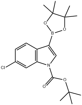 1-BOC-6-chloroindole-3-boronic acid, pinacol ester Structure